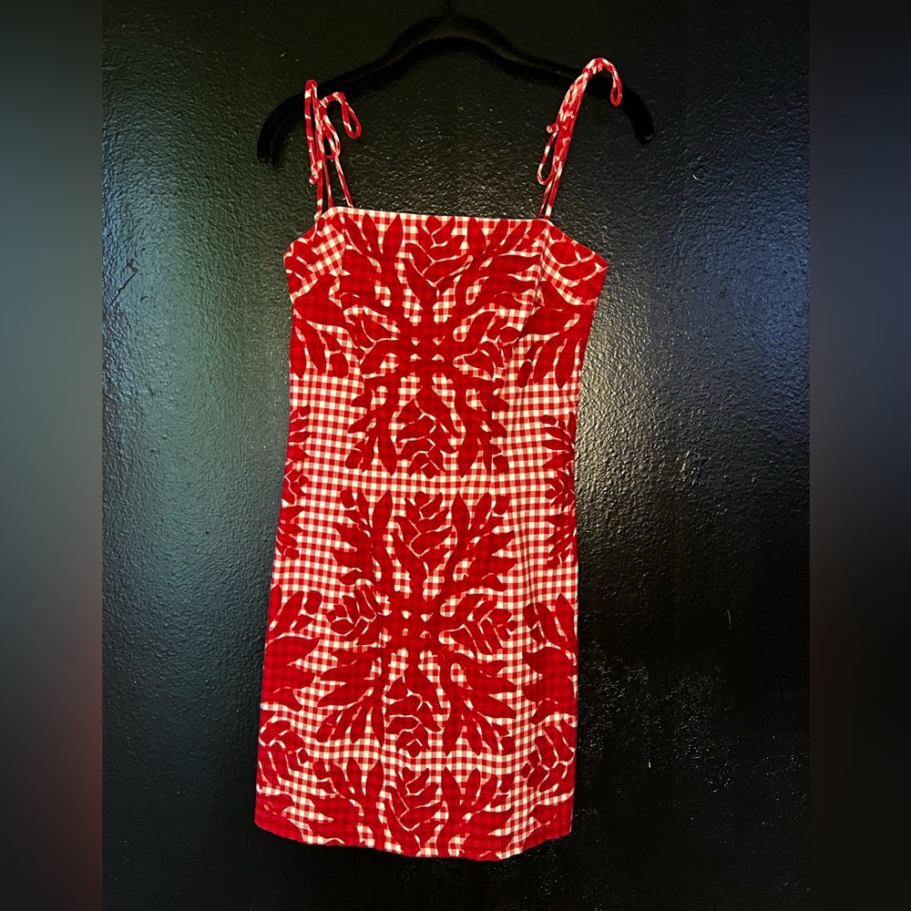 Manuhealii Red and White Mini Dress